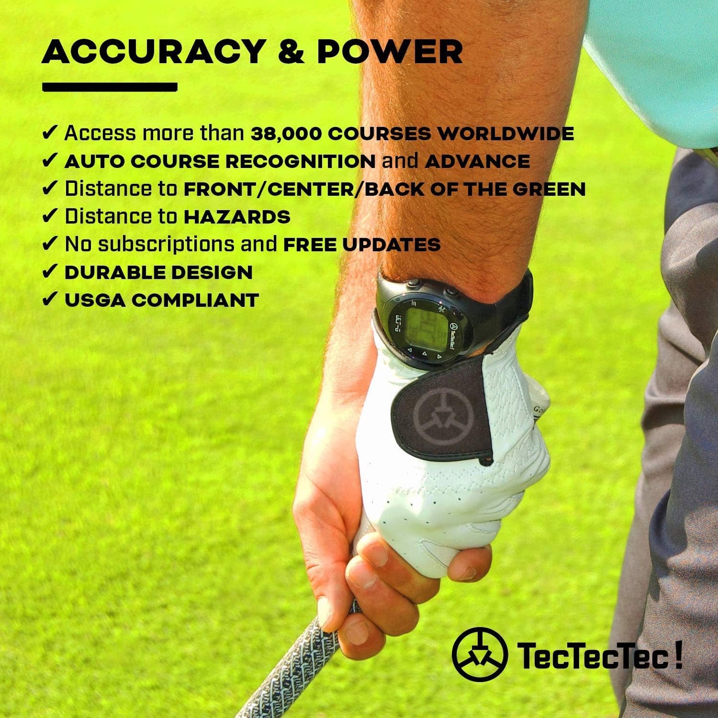 ULT-G Golf GPS Watch, Preloaded Worldwide Courses, Lightweight, Simple, Easy-To-Use Golf Watches