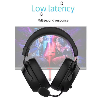 High-End 2.4G Wireless Overhead Sports Headphones with Bluetooth White Gaming Headset with Microphone Noise Canceling Headphones