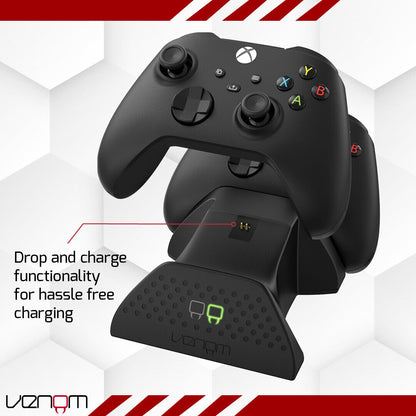 Convenient Xbox Charging Dock with Dual Rechargeable Batteries for Series X, Series S, and Xbox One