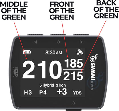 Swami KISS 2.0 Handheld Golf GPS Ragnefinder with Integrated Magnets - Grey
