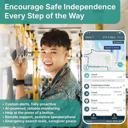Personal GPS Tracker for Kids, Teen, Autism, Special Needs, Elderly, Dementia - 2-Way Auto-Answer Speakerphone & SOS Button - Nationwide Coverage - School Bus Tracking and Easy-To-Use App
