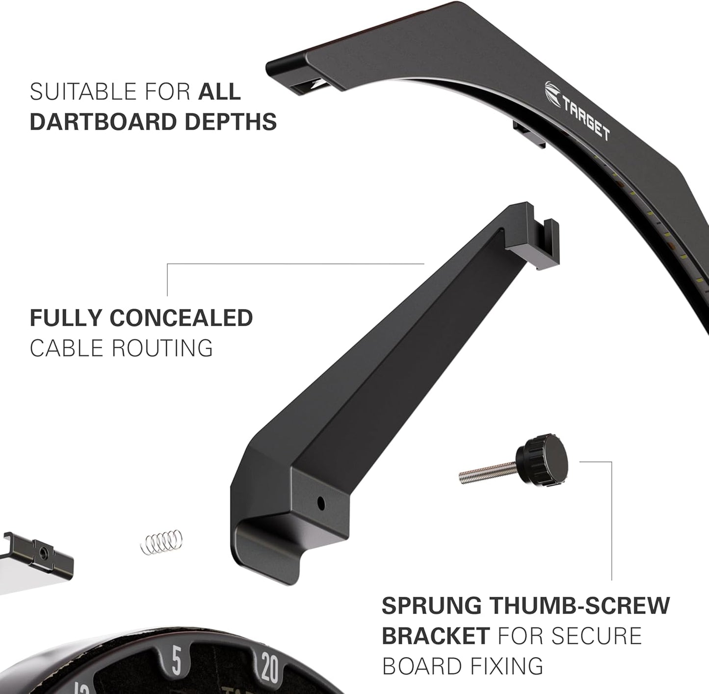 Illuminate Your Game with the LED Dartboard Light - Perfect Lighting for Every Dartboard, Easy Setup, and Extra Long Cable!