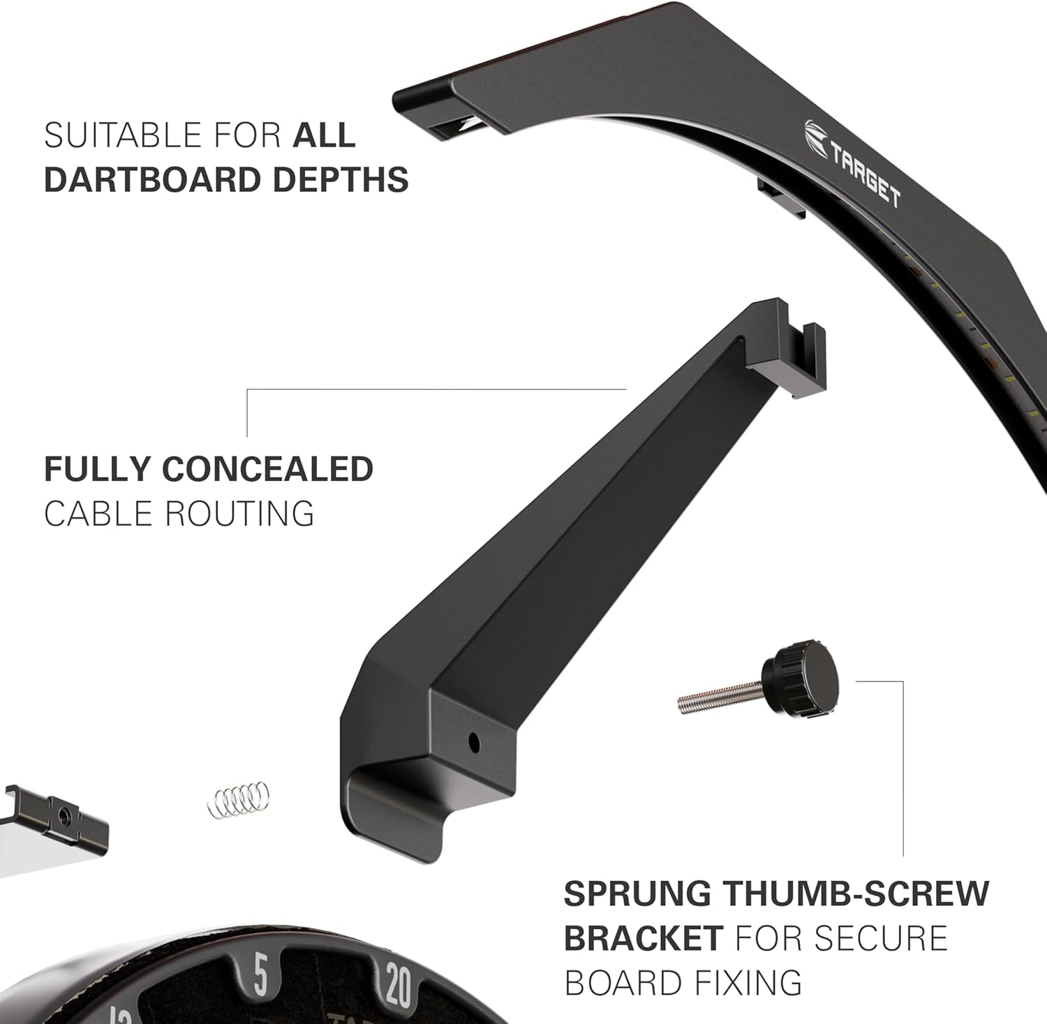 Illuminate Your Game with the LED Dartboard Light - Perfect Lighting for Every Dartboard, Easy Setup, and Extra Long Cable!