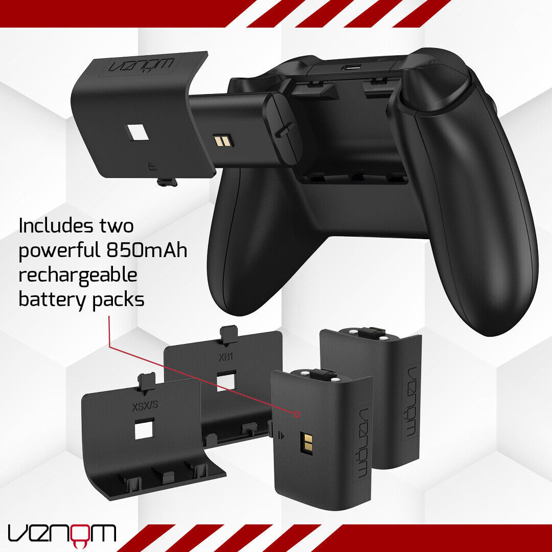 Convenient Xbox Charging Dock with Dual Rechargeable Batteries for Series X, Series S, and Xbox One
