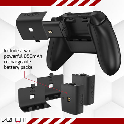 Convenient Xbox Charging Dock with Dual Rechargeable Batteries for Series X, Series S, and Xbox One
