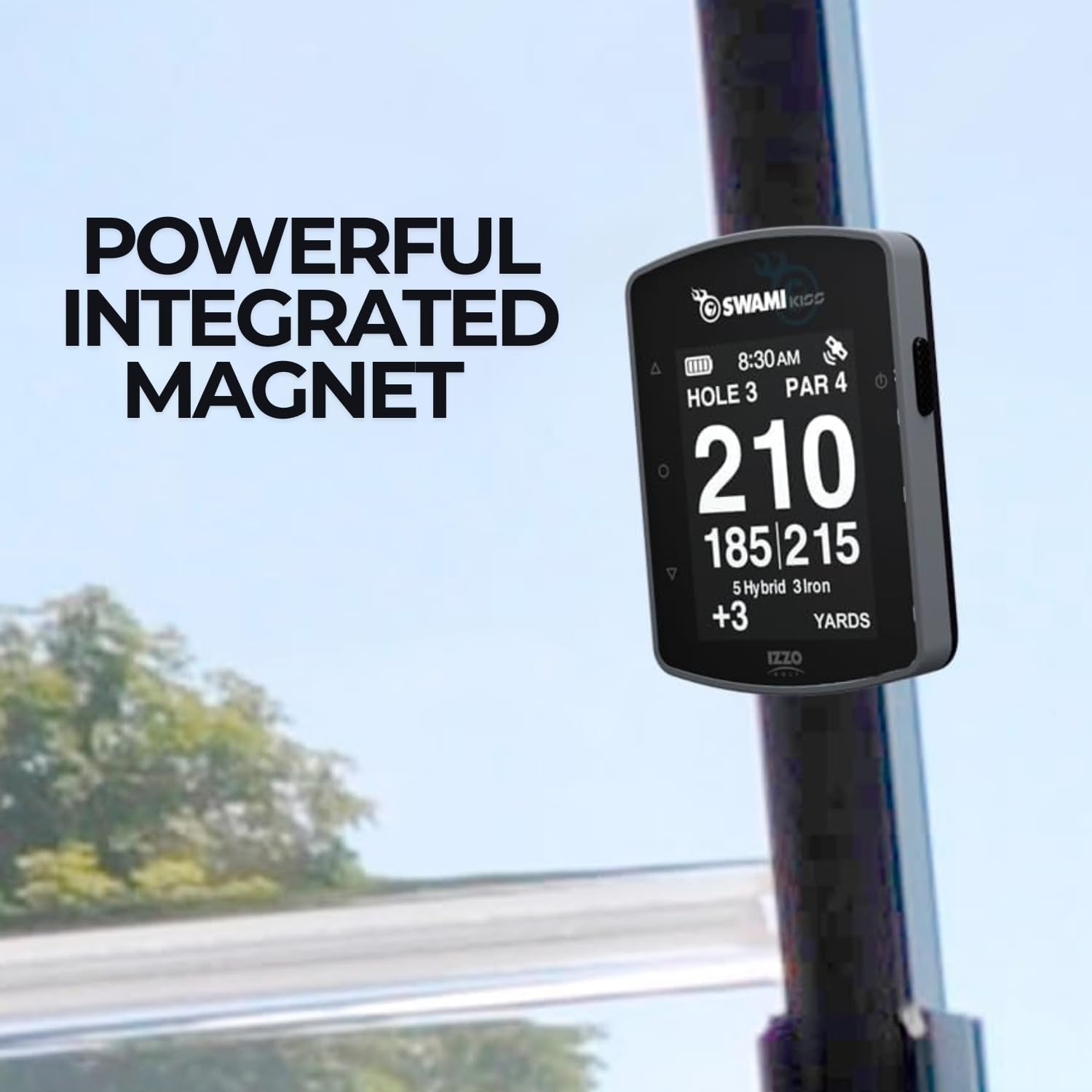 Swami KISS 2.0 Handheld Golf GPS Ragnefinder with Integrated Magnets - Grey