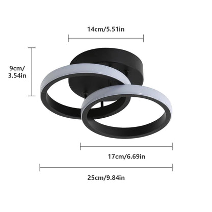 Verbrande 2-Light 25Cm LED Integrated Semi Flush Mount