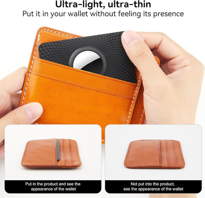 Ultra-Thin Airtag Wallet Holder - 2 Pack of Stylish Apple Airtag Cases for Your Purse, Backpack, and Handbag