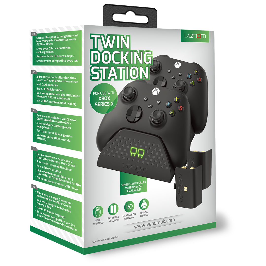 Convenient Xbox Charging Dock with Dual Rechargeable Batteries for Series X, Series S, and Xbox One