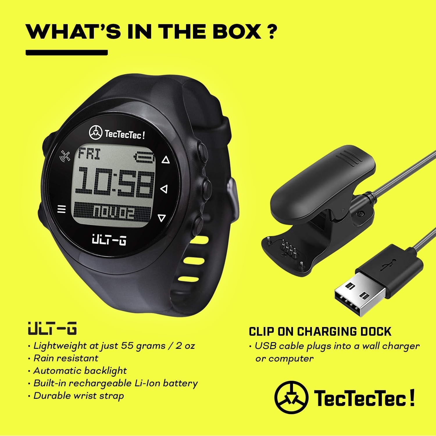 ULT-G Golf GPS Watch, Preloaded Worldwide Courses, Lightweight, Simple, Easy-To-Use Golf Watches