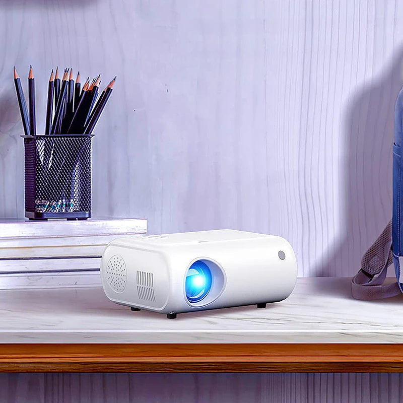 [UK Direct]Clokowe M8 LED Projector 10000 Lumens Support 1080P Resolution Built-In Hifi Stereo Speaker Portable Smart Home Theater Projector