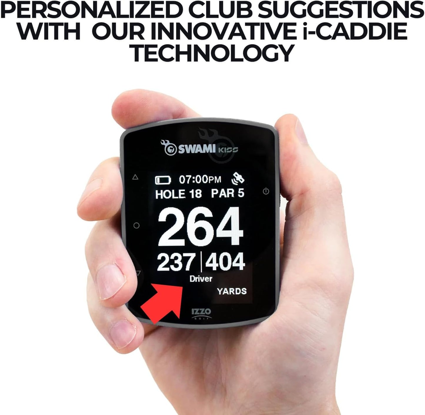 Swami KISS 2.0 Handheld Golf GPS Ragnefinder with Integrated Magnets - Grey