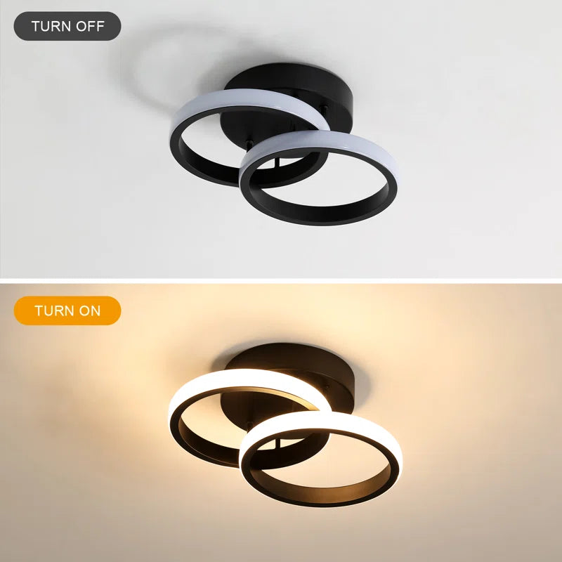 Verbrande 2-Light 25Cm LED Integrated Semi Flush Mount