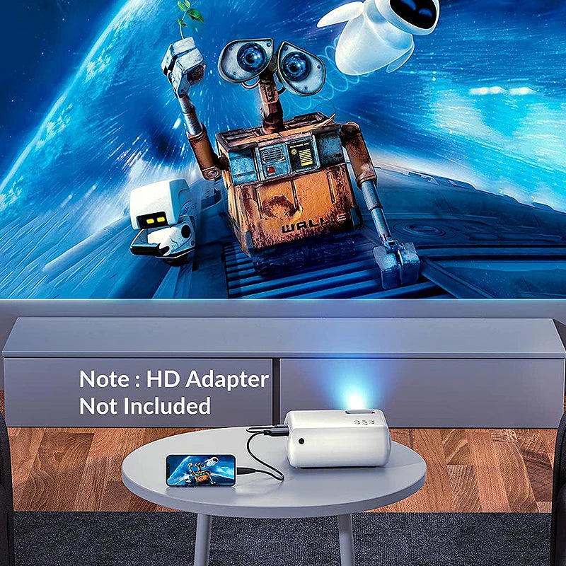 [UK Direct]Clokowe M8 LED Projector 10000 Lumens Support 1080P Resolution Built-In Hifi Stereo Speaker Portable Smart Home Theater Projector