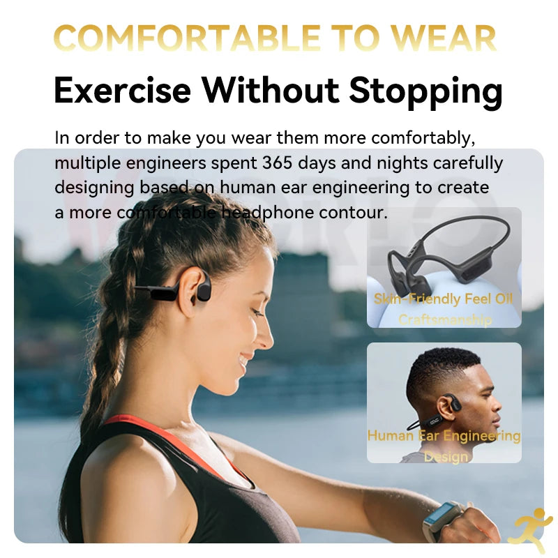 IPX8 True Waterproof Bluetooth 5.4 Swimming Diving Bone Conduction Headphone 32GB MP3 Player Summer Sports Cycling Music Headset